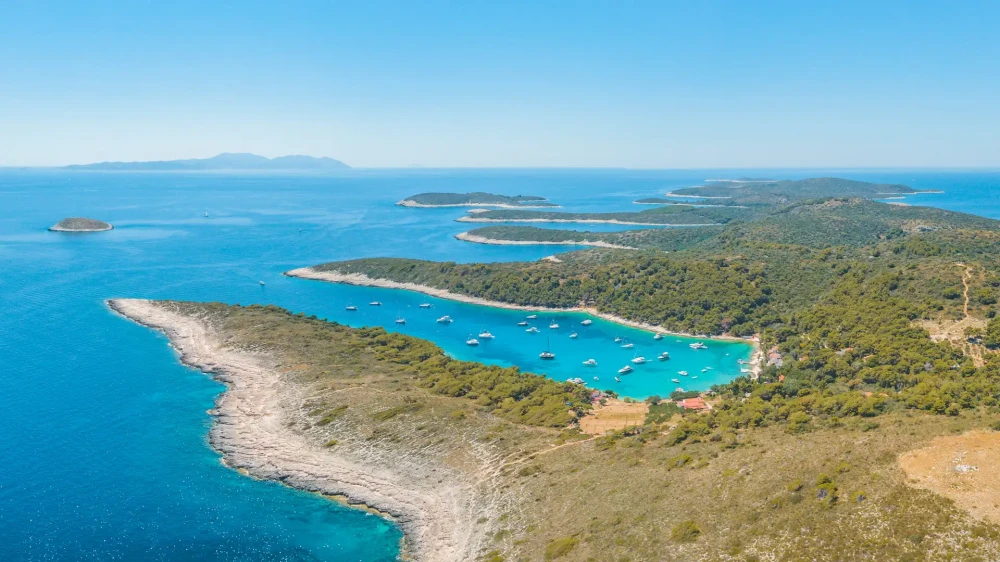 Sailboats and Yachts in Palmižana bay